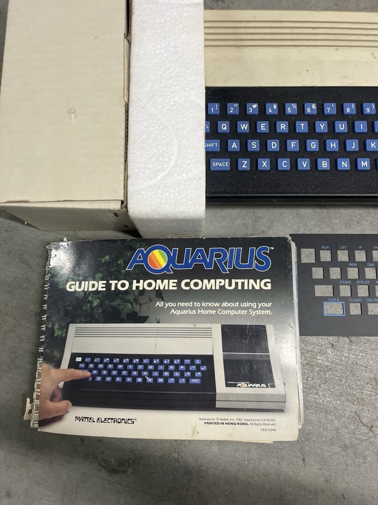 Aquarius Computer System Mattel 1983 #5931 UNTESTED Box Inserts Manual + MORE