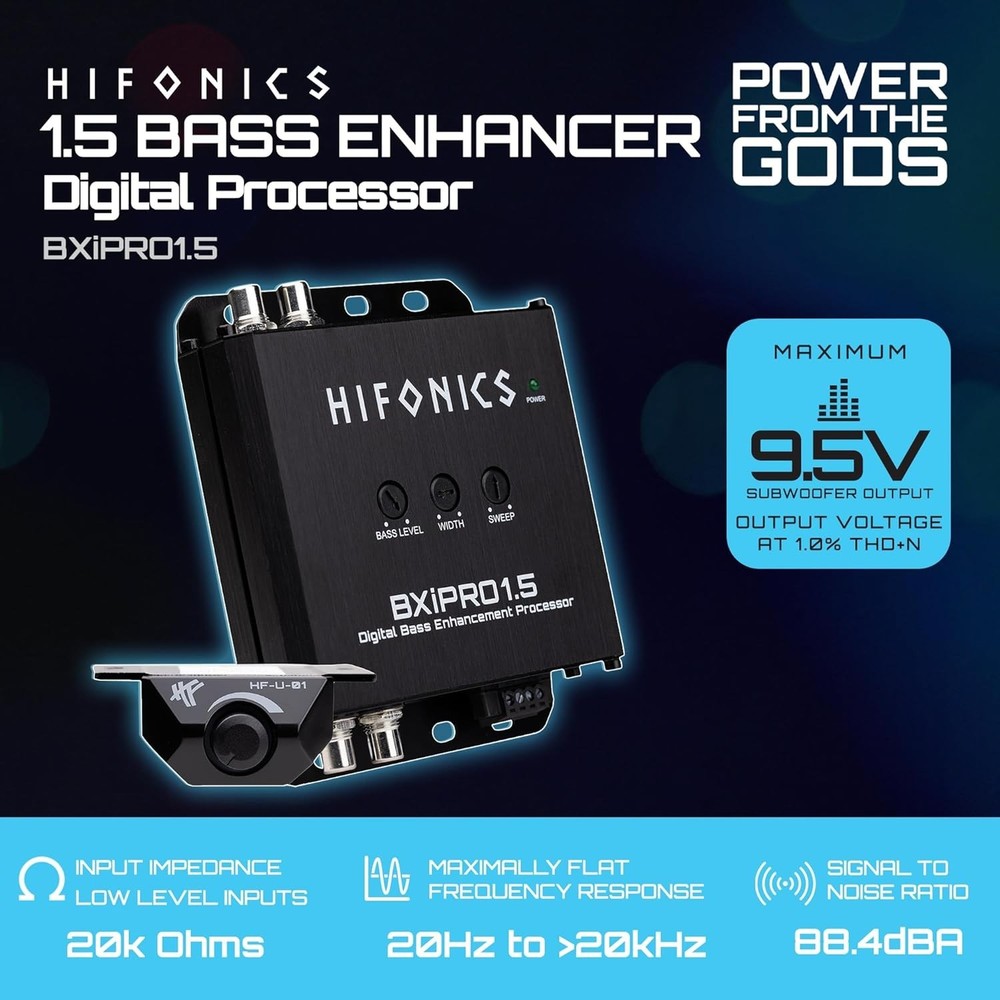 Bass Enhancer, Digital Processor with Dash Mount Remote Control, Integration ...
