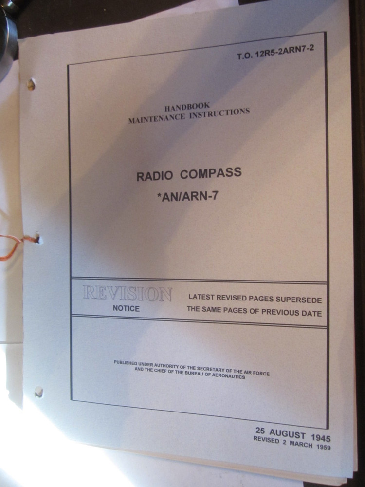 Radio Compass AN/ ARN-7 Handbook Operating Instructions-Original