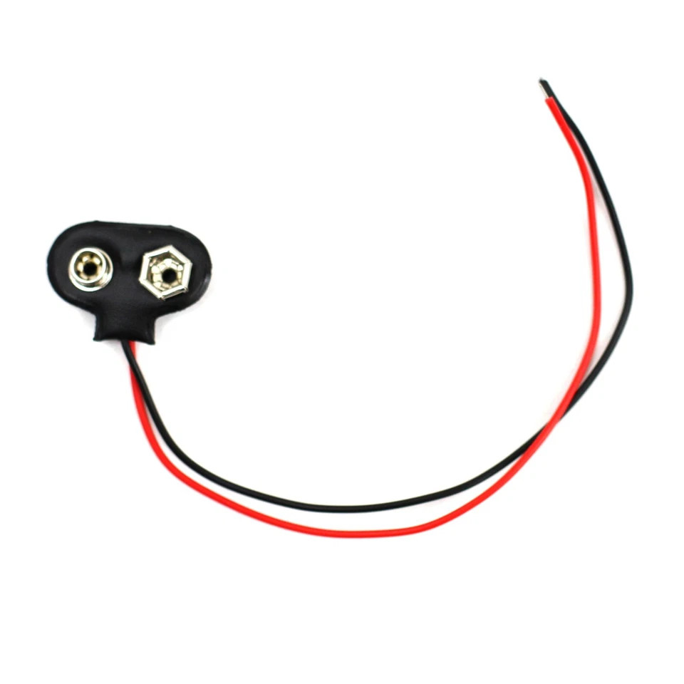 10× T Type 9 V Battery Clip Connector Long Cable Connection Hard Shell Connector