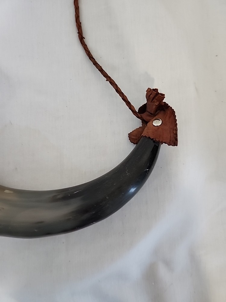 Gun Powder Horn Muzzleloader Reenactment Mountain Man Rendezvous LEATHER Plastic