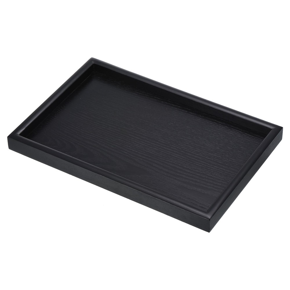 1Pcs 12x8" Wood Serving Tray Rectangle Black for Home