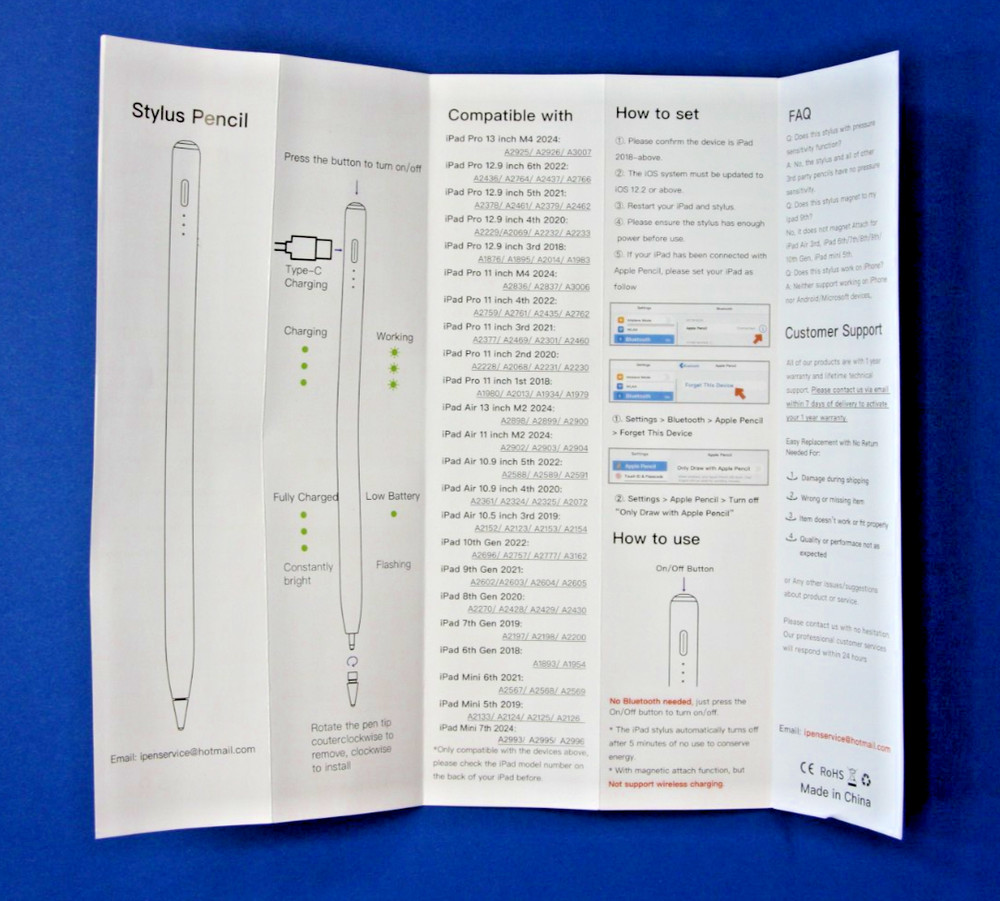 Rechargeable Stylus Pen Superfine Active Capacitive White Highly Sensitive