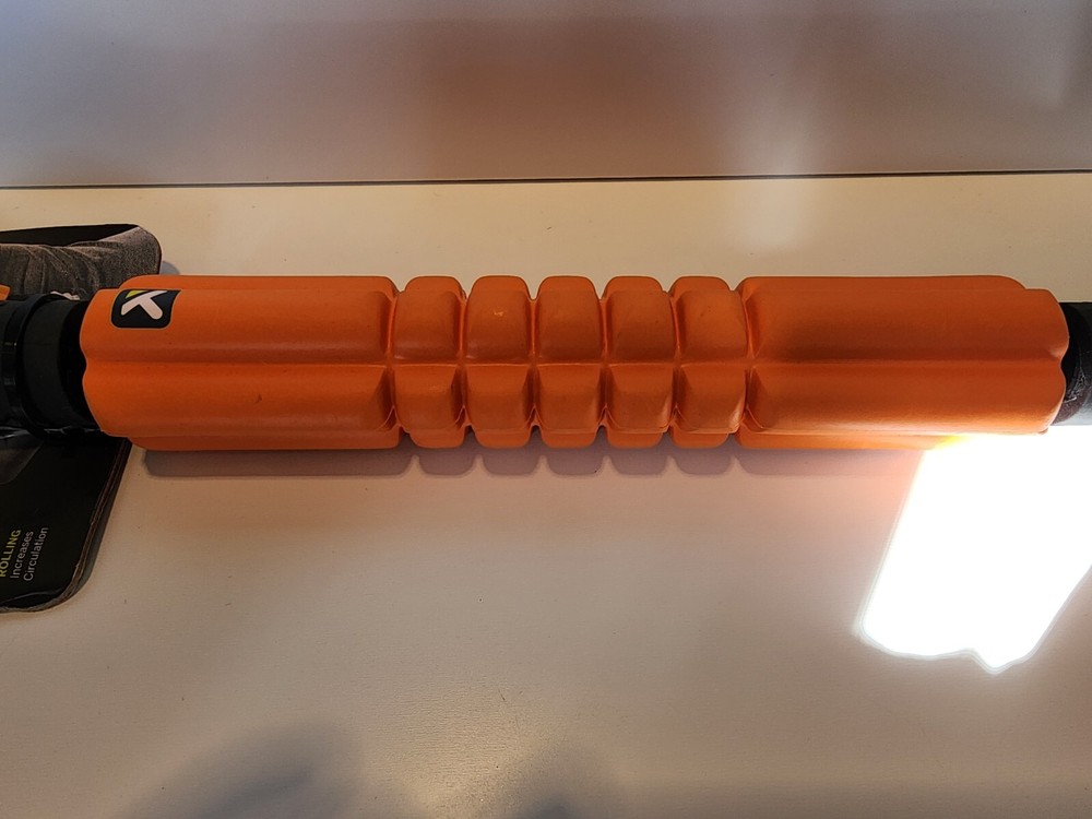 TriggerPoint GRID STK Hand Held Foam Roller Orange, AcuGRIP Handle, Channeling