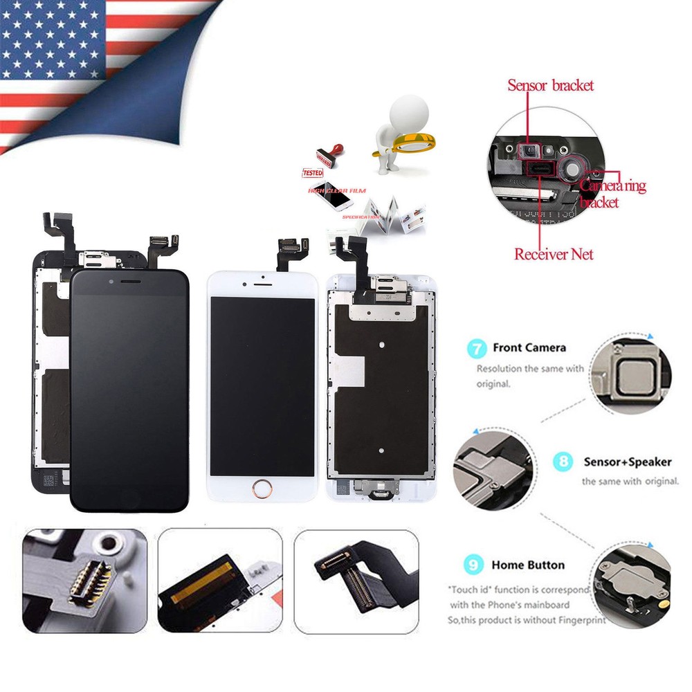 For iPhone 6 6S 7 8 Plus LCD Touch Screen Replacement Digitizer Full Assembly US