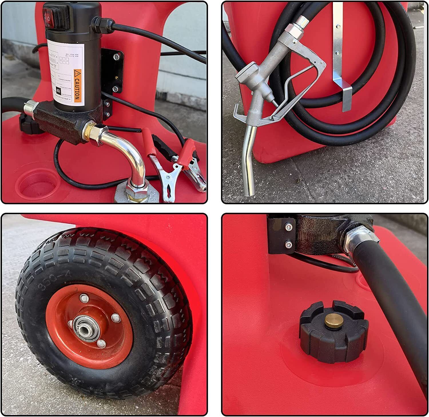 32 Gallon Portable Fuel Tank 120L with 12V Diesel Pump 13ft Delivery Hose