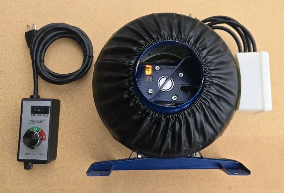 Ventech IF-4 4” Inline Duct Fan 188 CFM W/Variable Speed Controller