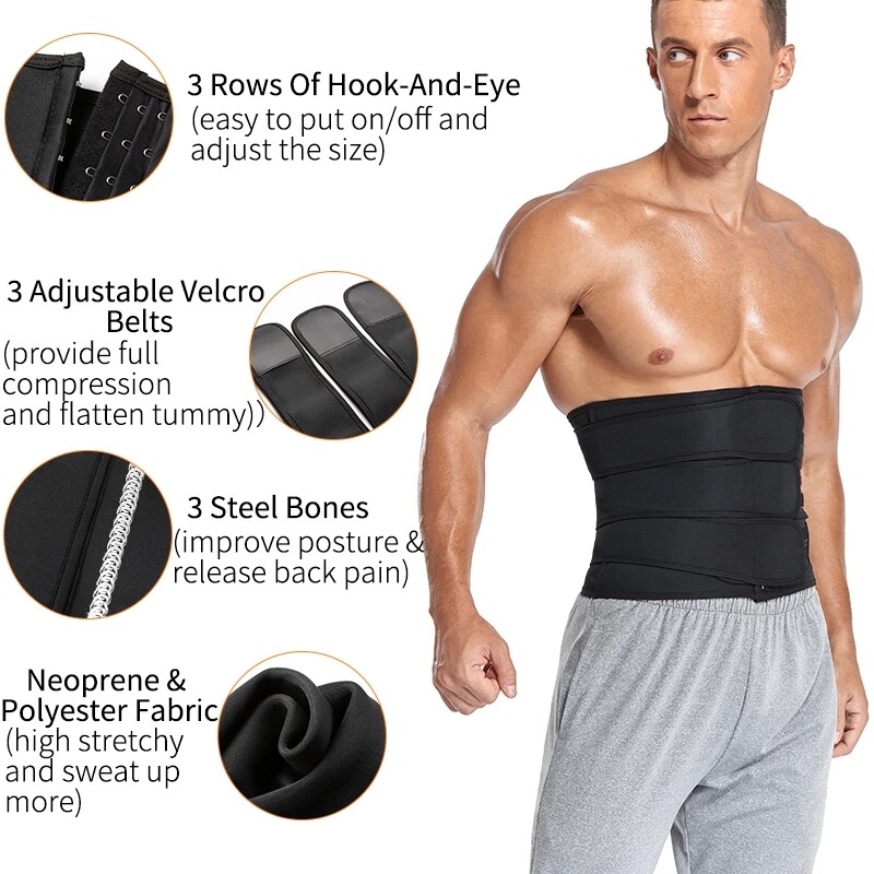 Fajas Abdominal Binder Hernia Support Back Stomach Compression Belt Neoprene USD