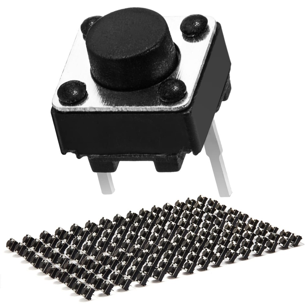 100Pcs 6x6x5mm 2 Pin PCB Momentary Tactile Tact Push Button Switch DIP Micro
