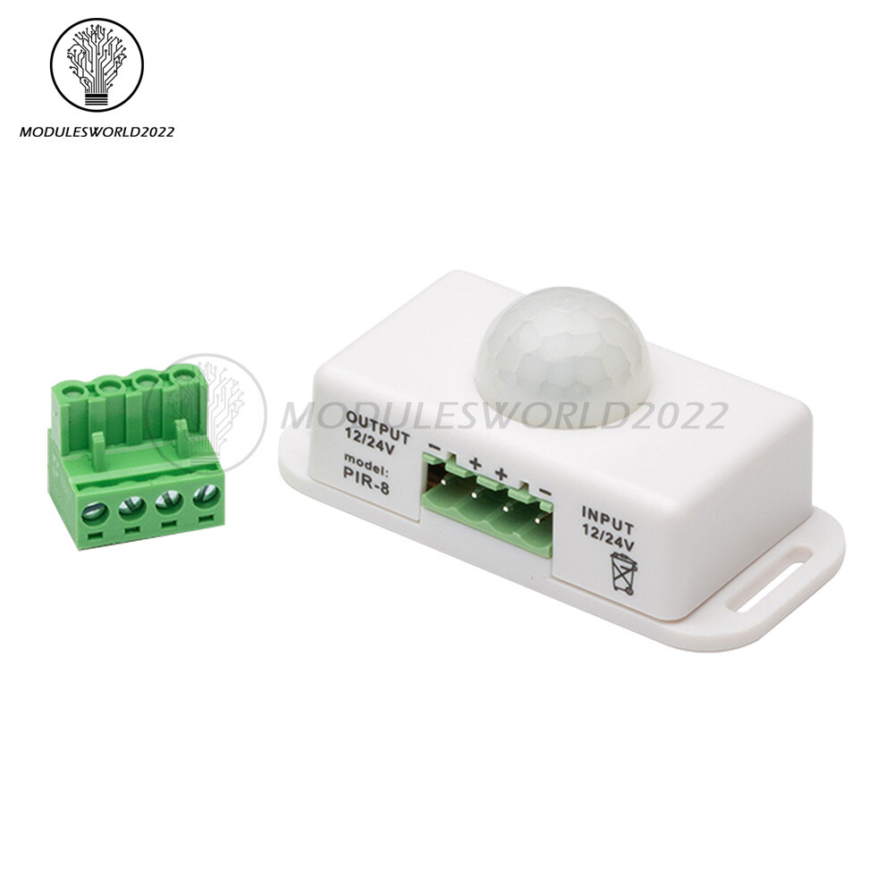 DC 12V-24V 8A/6A Automatic Adjustable Infrared PIR LED Motion Sensor Switch