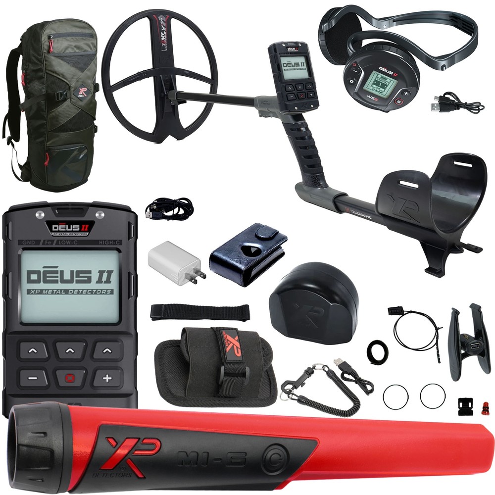 XP DEUS II Fast Multi Frequency Metal Detector w/ FREE Pinpointer & Backpack