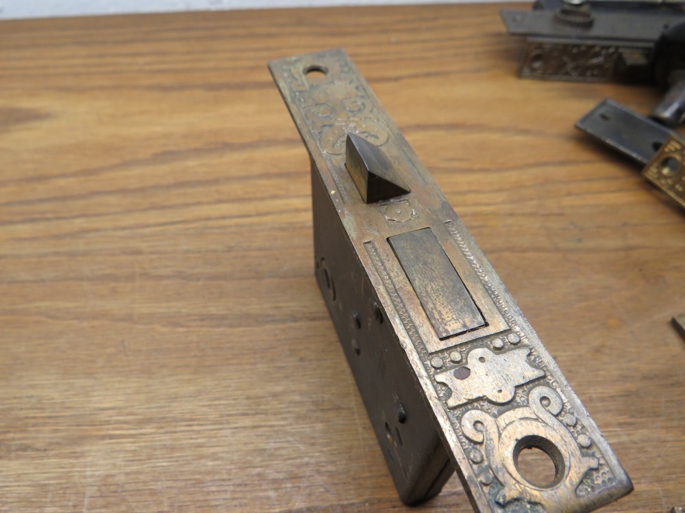 OLD MORTISE LOCK ...ORNATE "RUSSELL& ERWIN "???? .