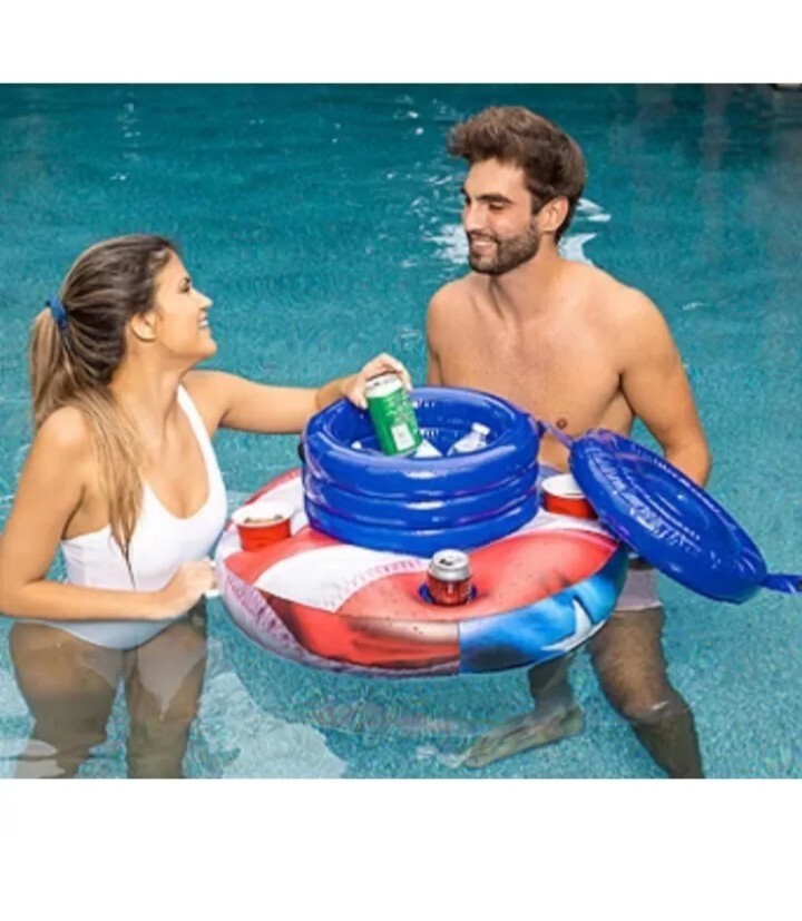 PoolCandy Stars & Stripes Inflatable Floating Drink Cooler