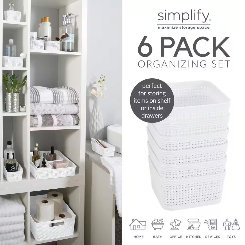 6-Pack Organizing Set in White