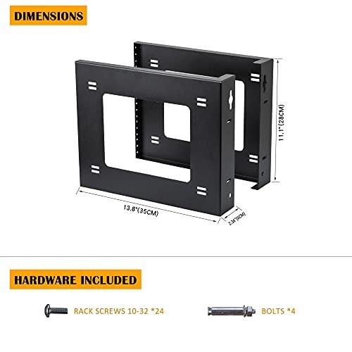 6U Open Frame Rack Wall Mount & Desktop Mount - No Assembly Server Rack for Netw