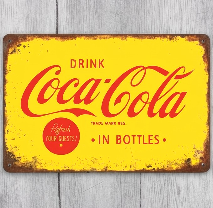 Drink Coca-Cola In Bottles 8 x 12 Novelty Metal Sign Made In USA New!