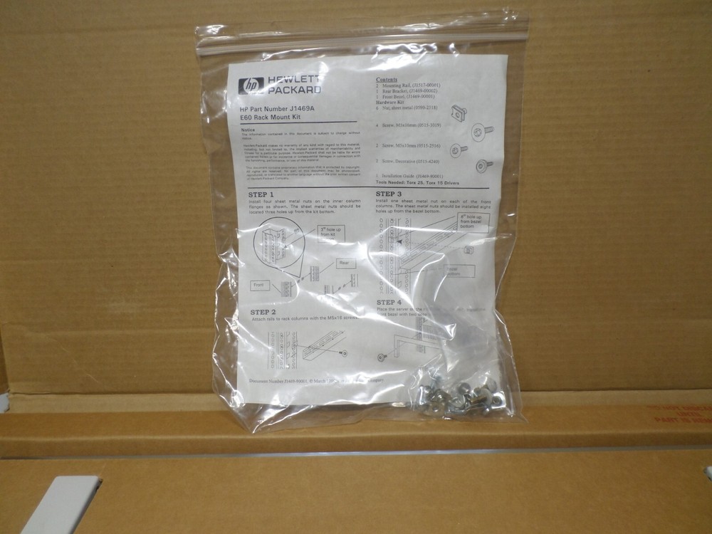 Hewlett Packard Rack Mount Kit for E60 E800 Servers J1469A