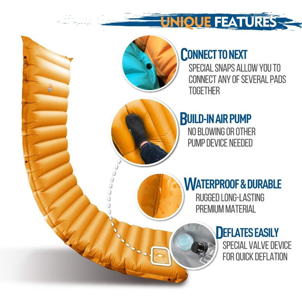 Extra Thickness Inflatable Sleeping Pad with Built-in Pump Most Comfortable C...