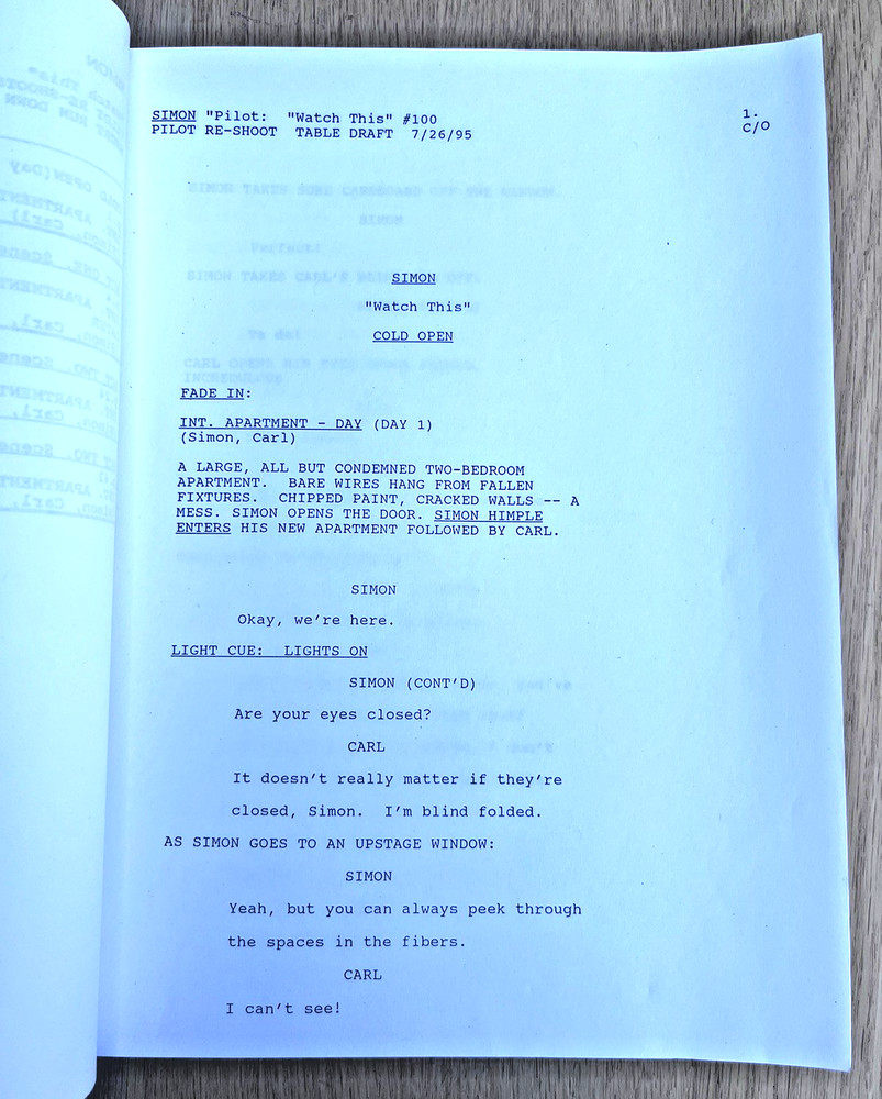 1995 Simon Pilot Re-Shoot TV Television Show Original Script Jacobson Sitcom