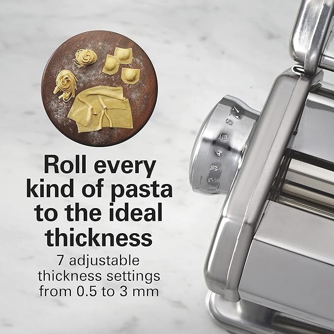 Hamilton Beach Pasta Maker Machine with 7 Adjustable Thickness Settings (86655)