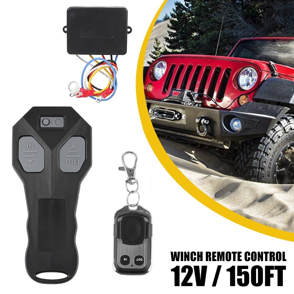 12V Wireless Winch Remote Control Switch Handset & Receiver Kit ATV SUV UTV US