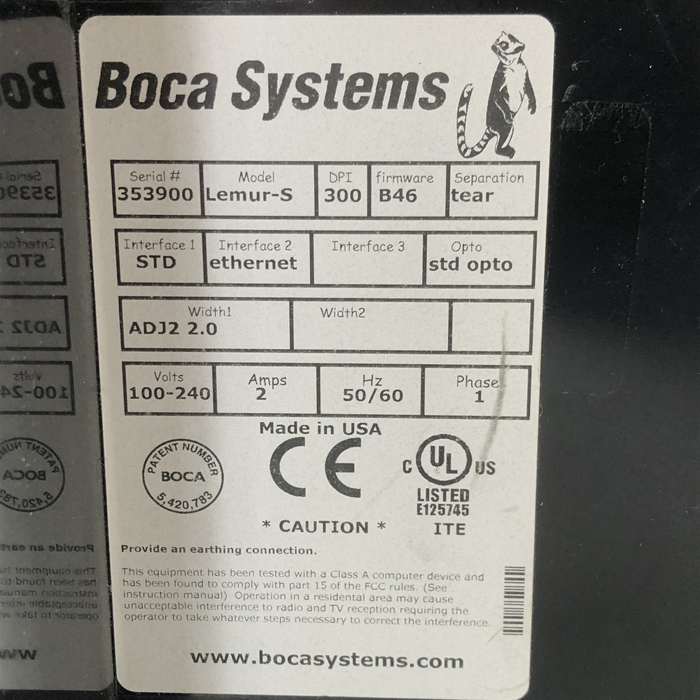 Boca Lemur-S POS 300DPI Thermal Ticket Printer - No Roller