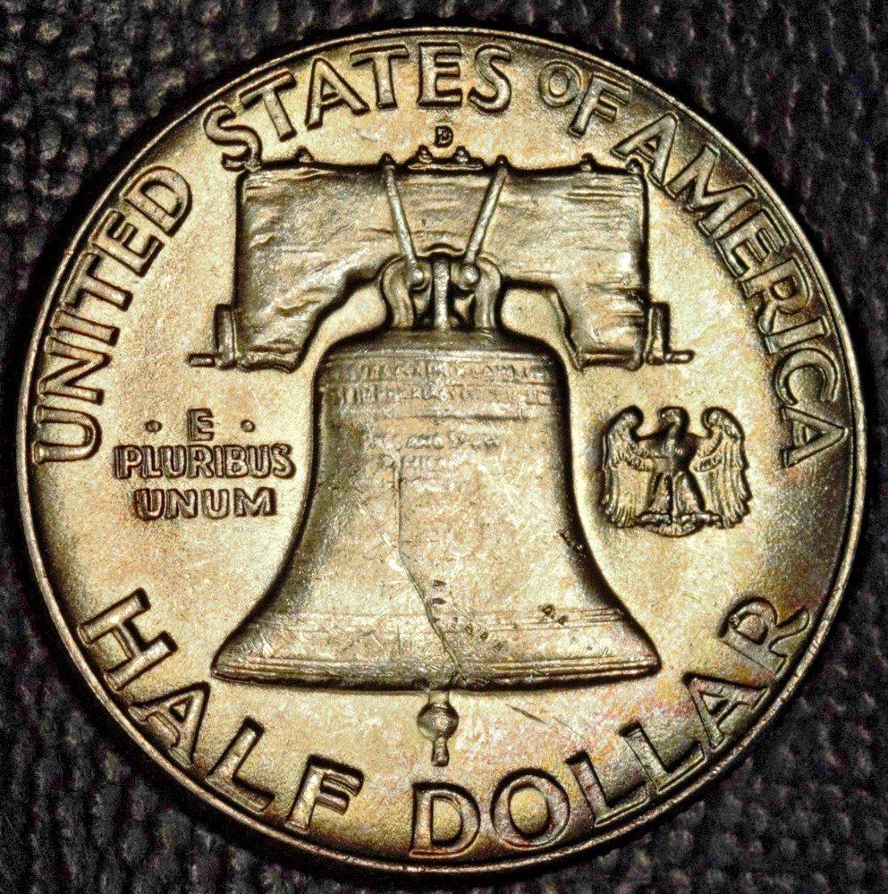1961-D Franklin Half Dollar, Gem BU, Toned