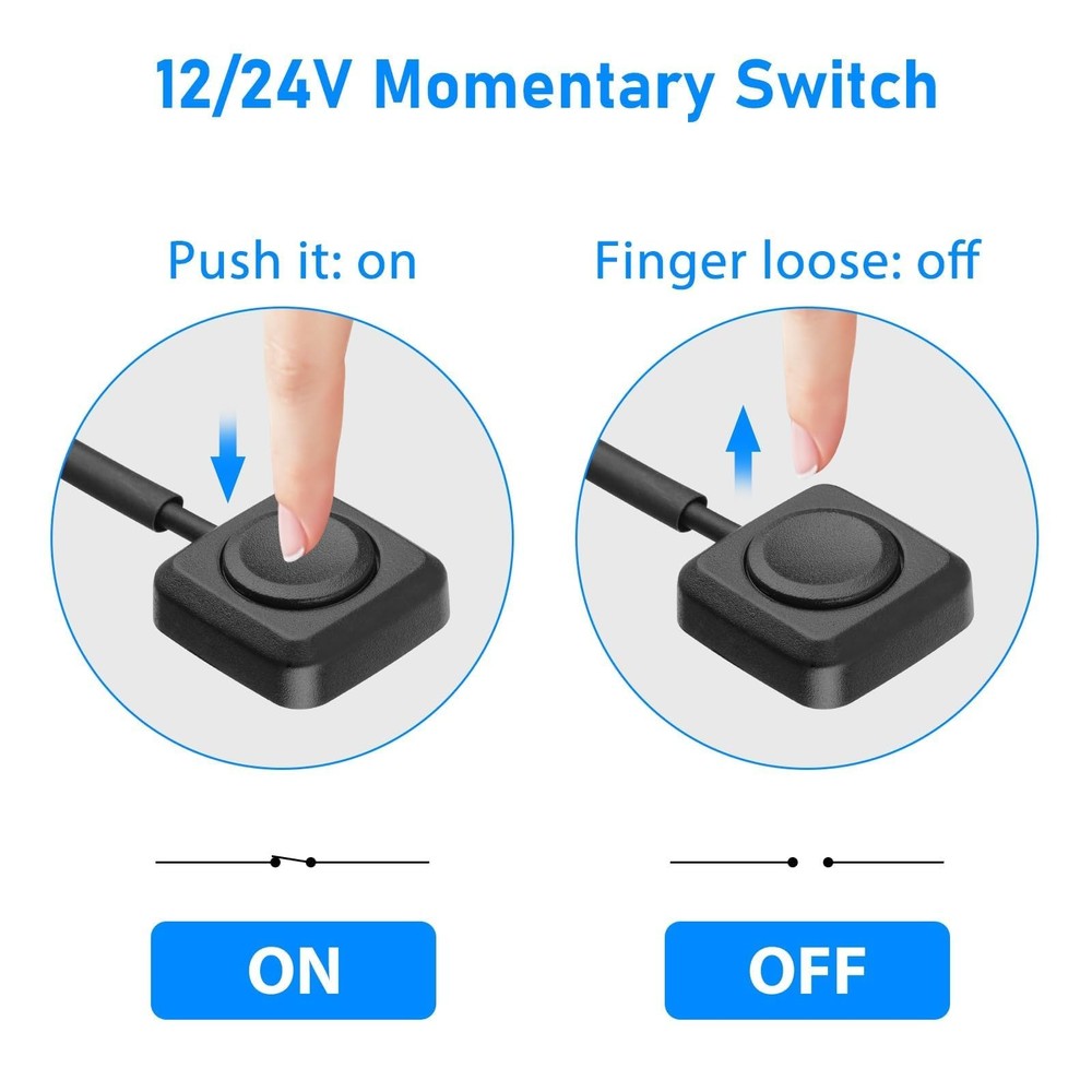 Linkstyle 10Pcs Momentary Push Button Switch, Surface Mount 11.43in Wire