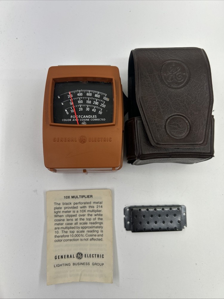 GE General Electric Light Meter Type 214 With Case Great condition working