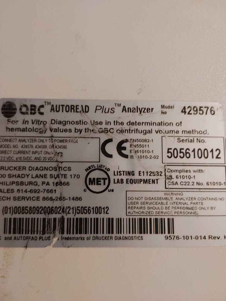 QBC AUTOREAD ANALYZER 429576 WITHOUT SUPPLY Unit