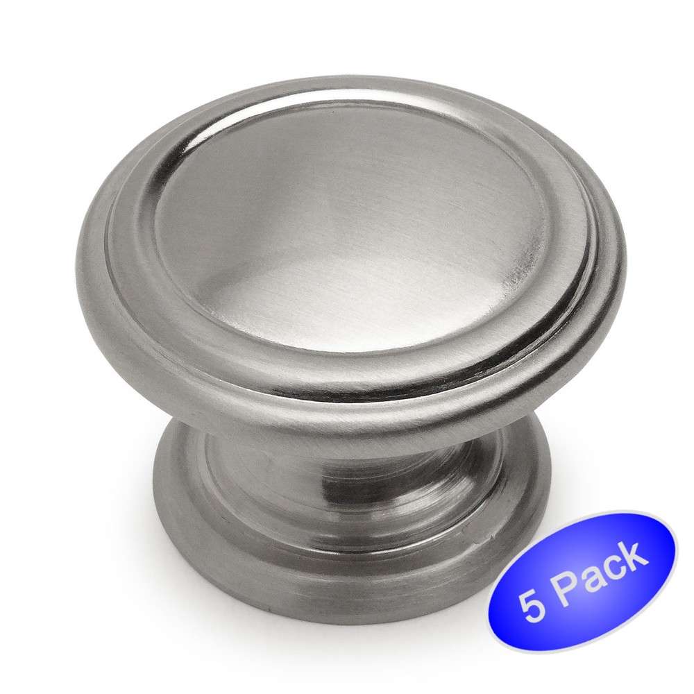 *5 Pack* Cosmas Satin Nickel Round Cabinet Knobs #1426SN