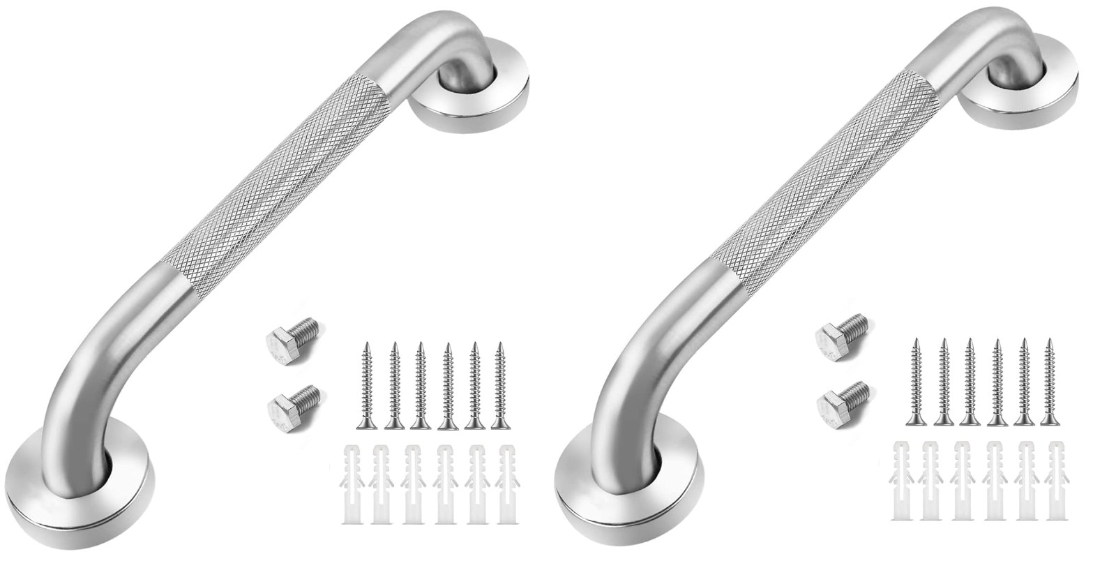 Stainless Steel Grab Bar, 2 Pack, Bathroom Stair Handles,  by Healthline Trading