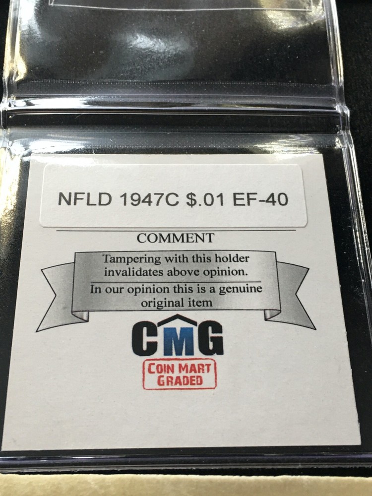1947c Coin Mart Graded, Newfoundland Small One Cent, **EF-40**