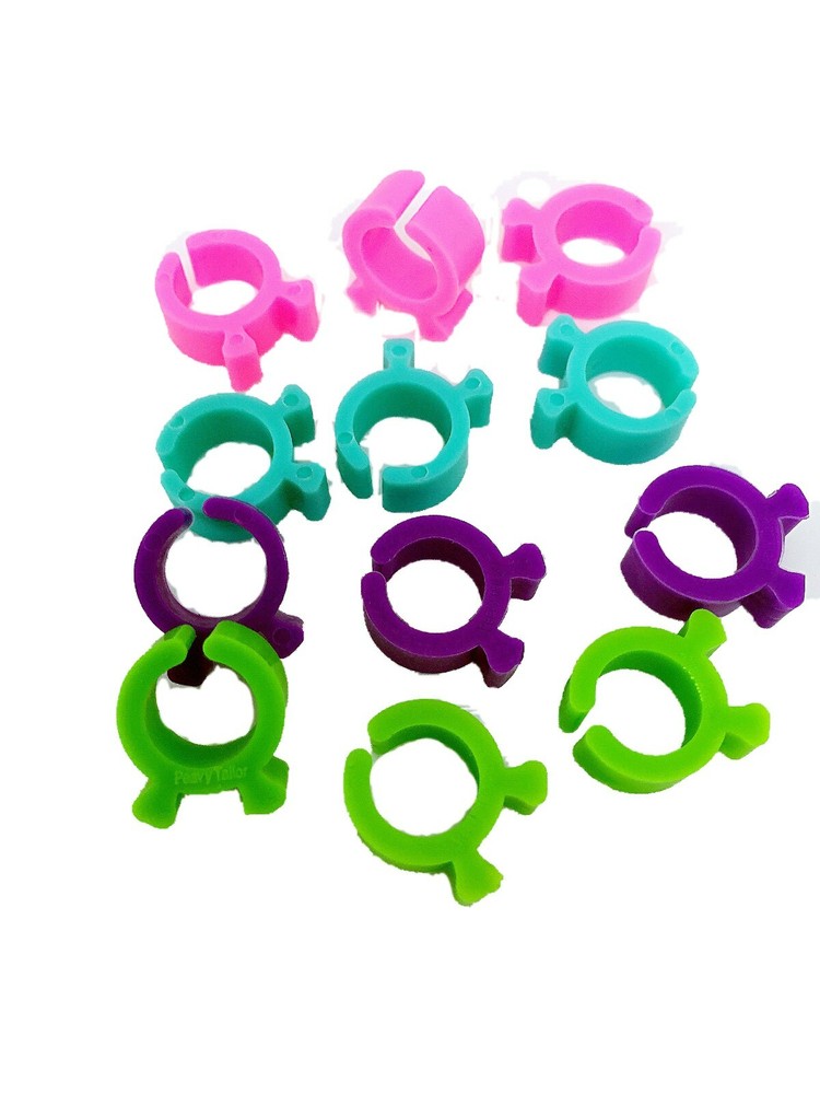 PeavyTailor 48Pcs (#12) Bobbin Holders Thread Clips Spool Huggers for Embroidery