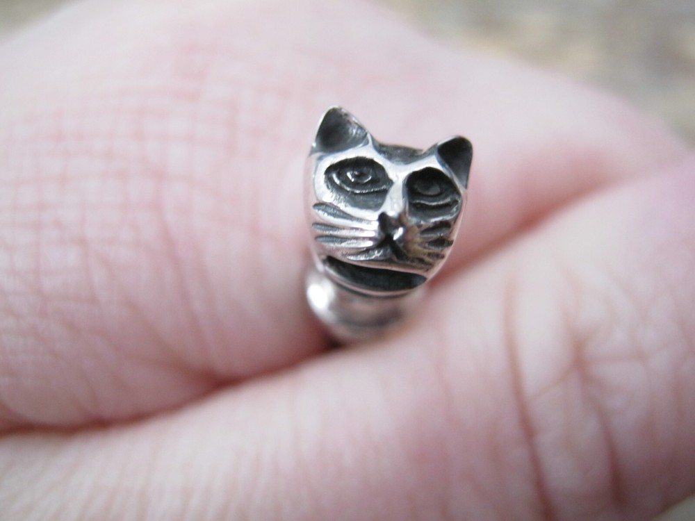 Pretty Solid Silver 925 Whistle With Cute Cat Face - Crisp Sharp Sound