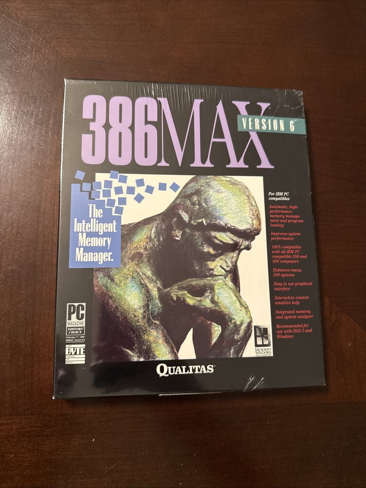 Qualitas 386MAX Version 6 – Vintage DOS Memory Manager Software – New Sealed