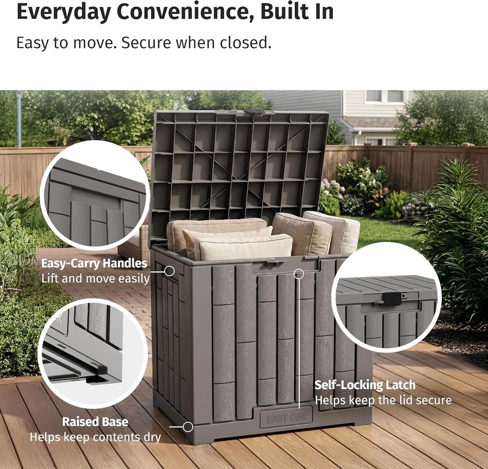 Modern 31 Gallon Outdoor Storage Solution - Lockable & User-Friendly Design