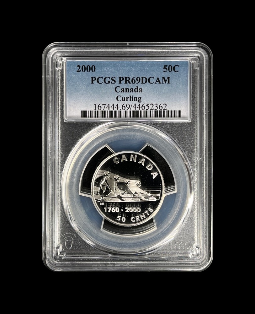 CANADA. 2000, 50 Cent, Silver - PCGS PR69 DCAM - Top Pop 🥇 Curling 🥌