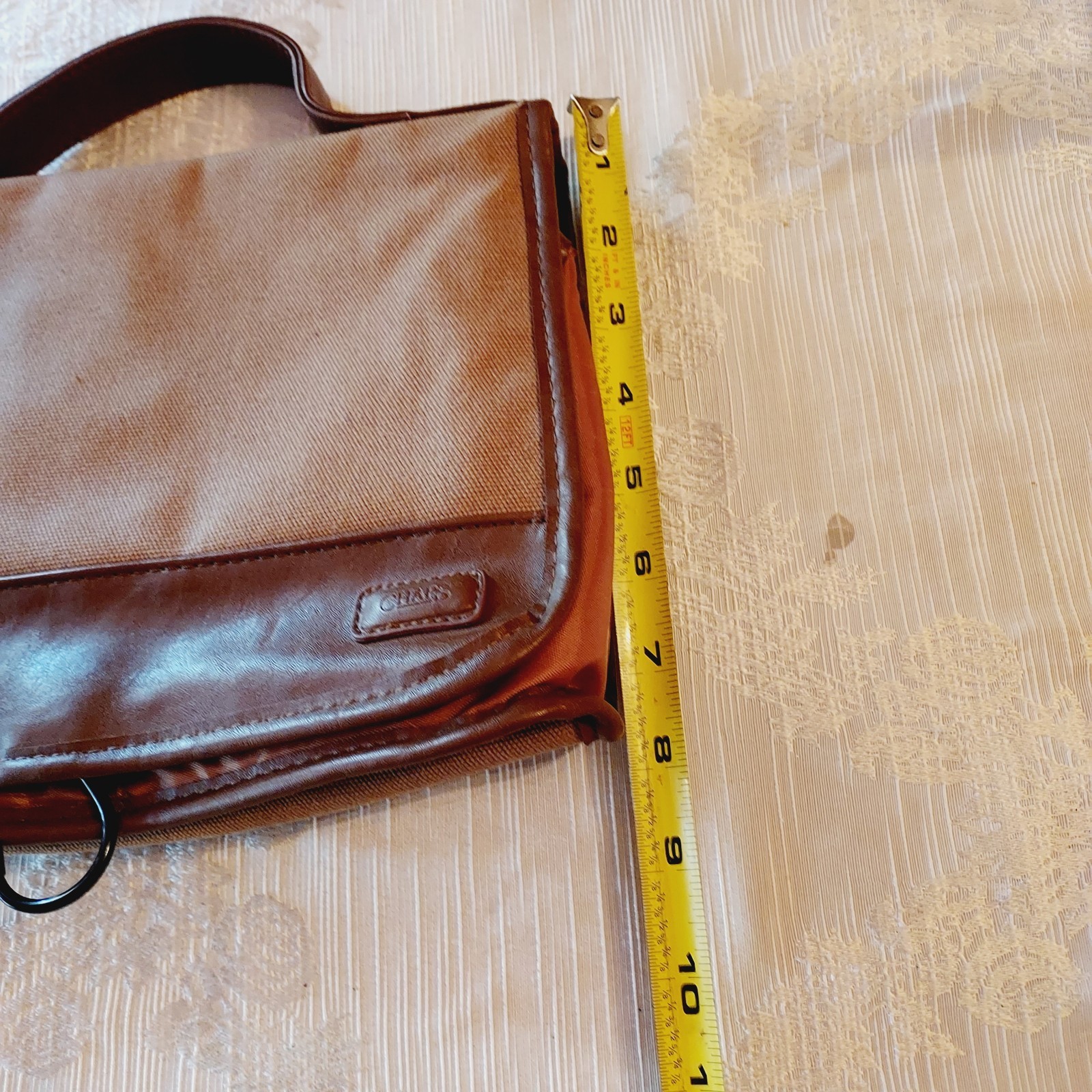 Chaps Ralph Lauren Toiletry Canvas Leather Trim Hang Travel Bag Mens Womens Vtg