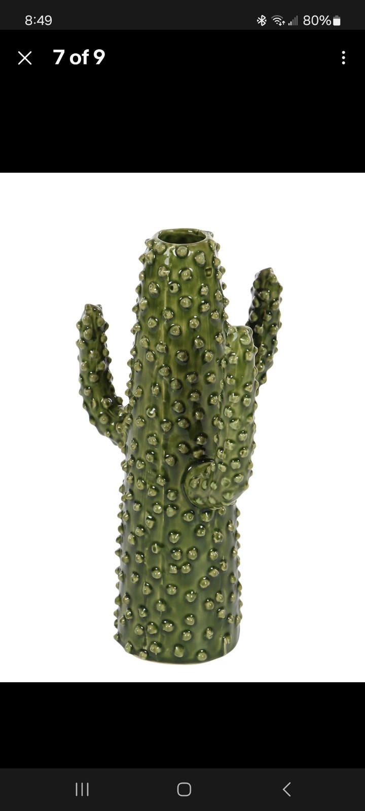 Ceramic Decorative Vase Cactus Centerpiece Vase, Flower Vase for Home Decorat...