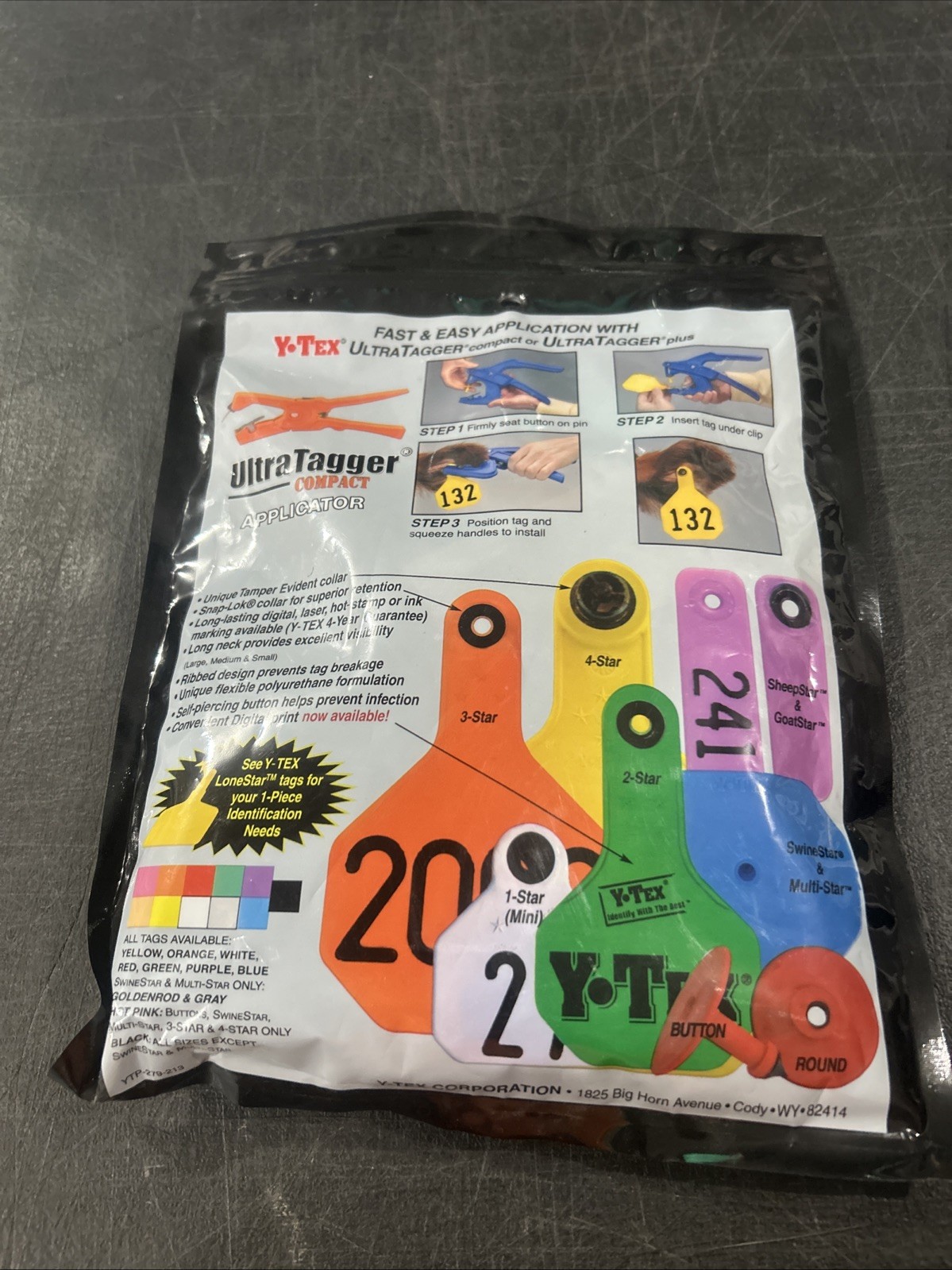 New YTex 3 Star All American Medium Cattle ID Ear Tags Black Blank No Numbers