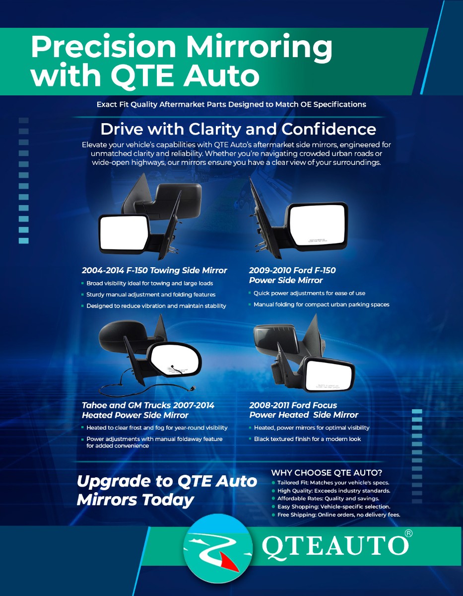 Pair 2 Left-Right Manual Foldaway View Mirror Chrome For 1992-1996 Ford F-150