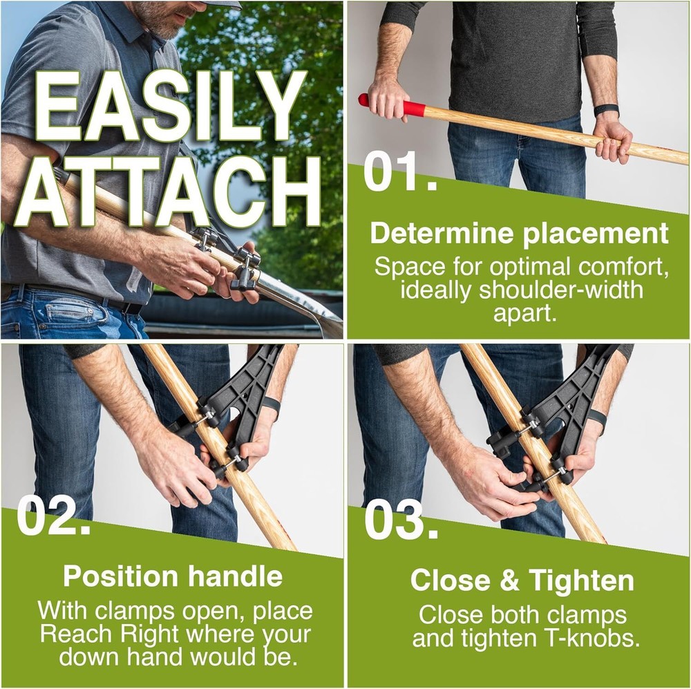 2-Pack Reach Right Back Saving Attachment,Converts Tool Into Ergonomic Yard Tool