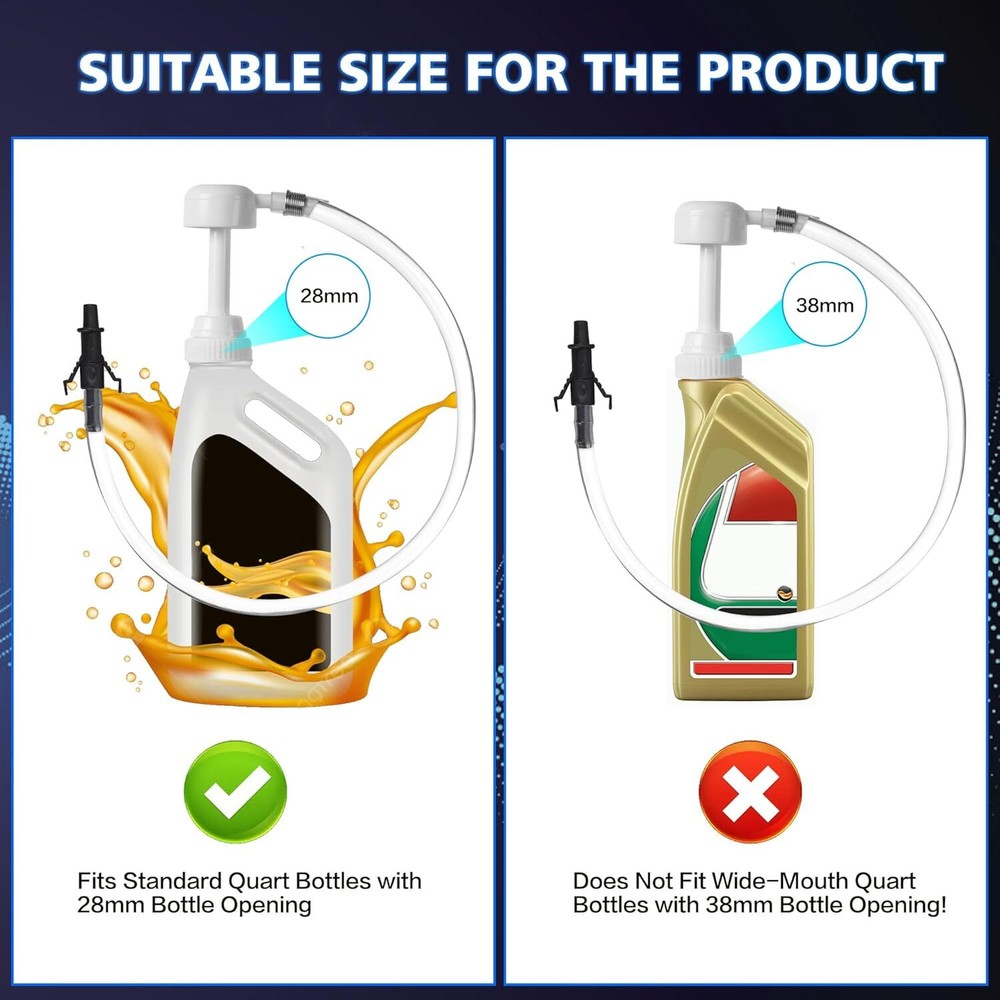 Fluid Pump for Standard Quart Bottles - 8cc Per Pump Stroke 1Pack-28mm