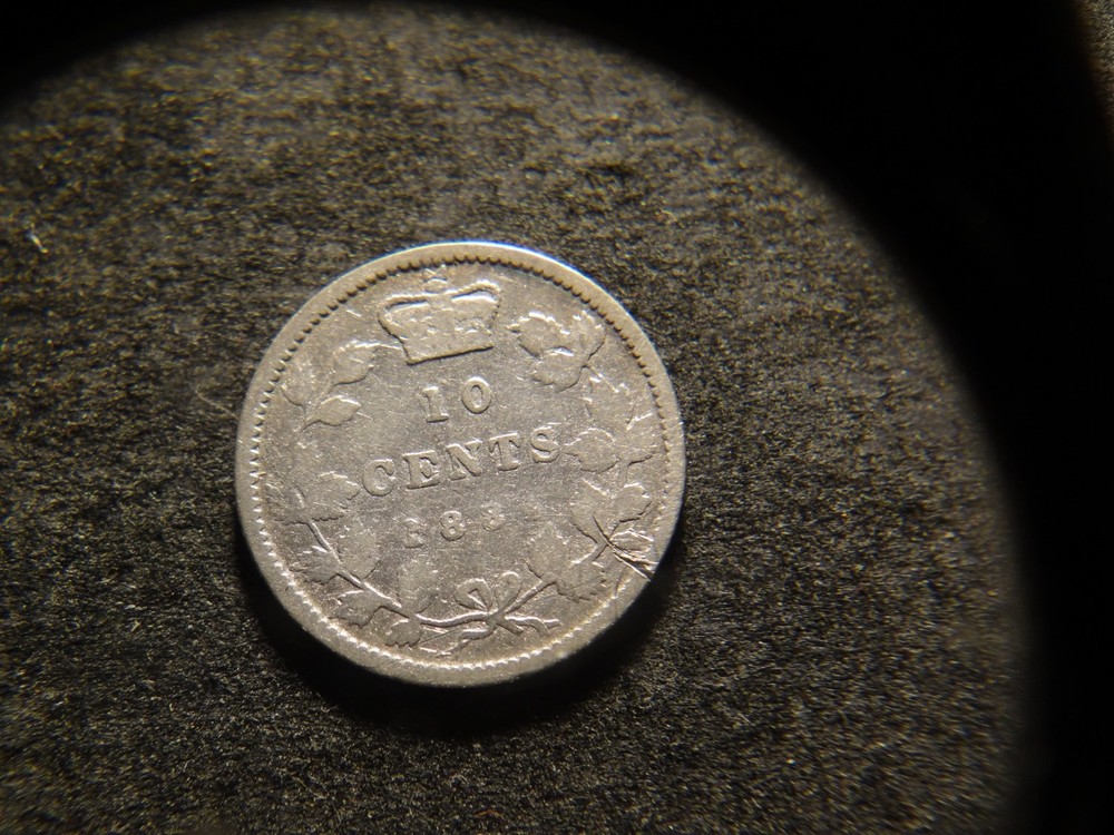 1884 Solid Bold Canada Silver Ten 10 Cents Nice Coin NCX