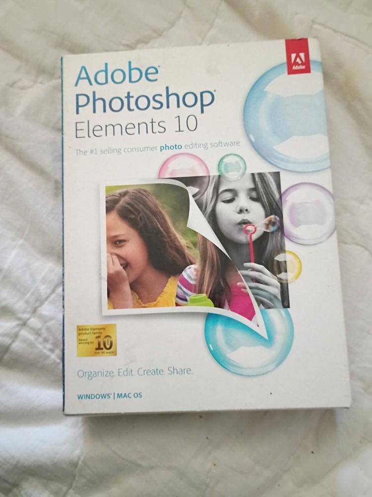 Adobe Photoshop Elements 10 for PC & Mac - Serial Number Included - Used