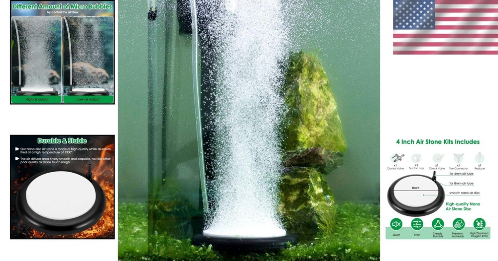 Quiet & Efficient Aquarium Air Stone 4 Inch
