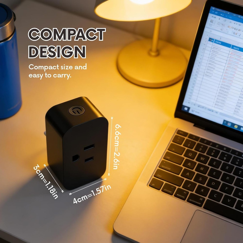 2 Pack Smart Plug, WiFi Smart Outlet with Voice Control and Timer, 15A