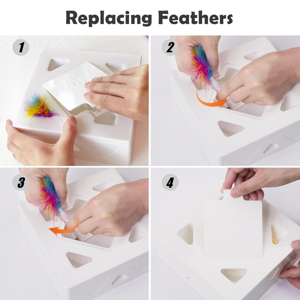 Migipaws Upgrade Rainbow Feather Replacement for Automatic Refill, Colorful