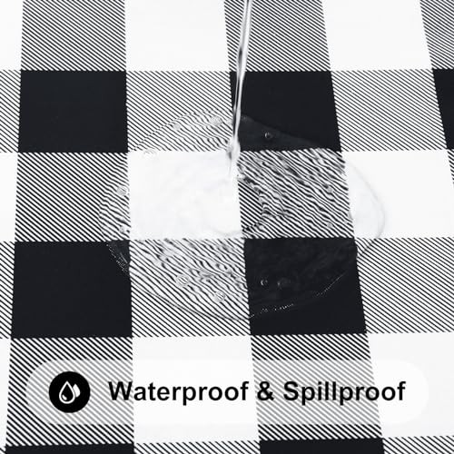 Rectangle Picnic Table Cloth, Elastic 72" x 30" (Rectangular) Black and White